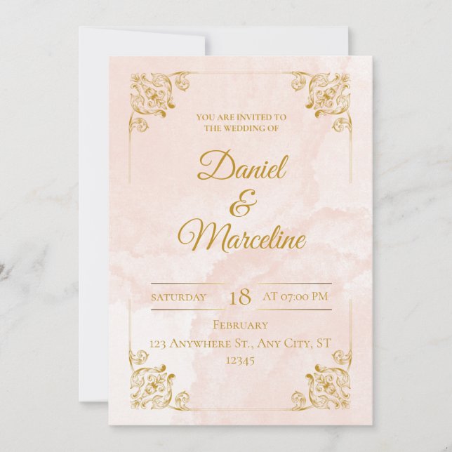 Blush Royale : Un Faire-part de mariage d'affaires (Devant)