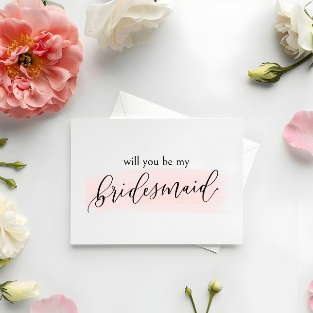 Blush Serez-vous ma carte de proposition de demois (Bridesmaid Proposal Card | Watercolor & Calligraphy Design | Sweet & Chic way to pop the question!)