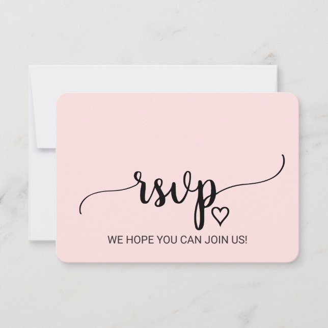 Blush Simple Calligraphie Demande de chanson Carte (Devant)