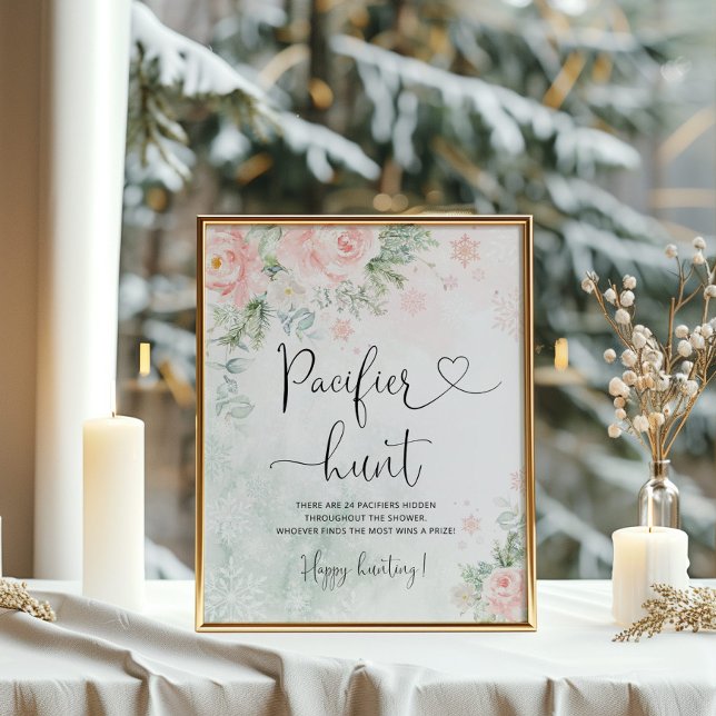Blush snowflakes Pacifier chasse jeu Poster (Créateur téléchargé)