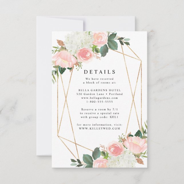 Blush Spring Floral | Carte de détails de mariage (Devant)