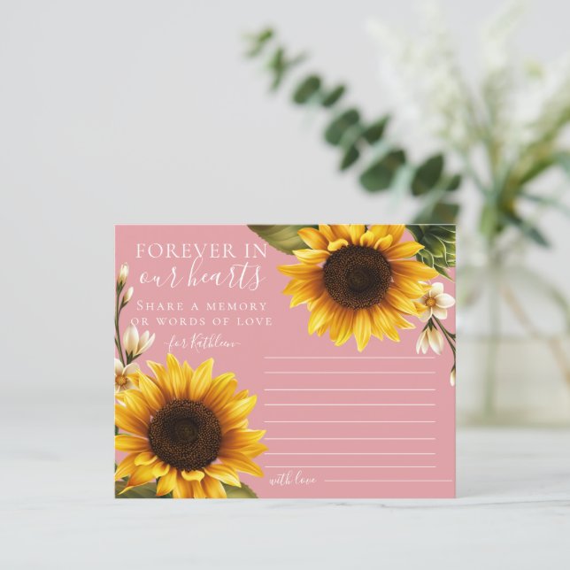 Blush Sunflowers Partager une carte d'assistance m (Debout devant)
