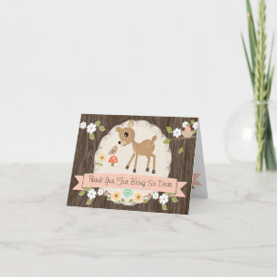 BLUSH WOODLAND DEER BABY SHOWER CARTE DE REMERCIEM