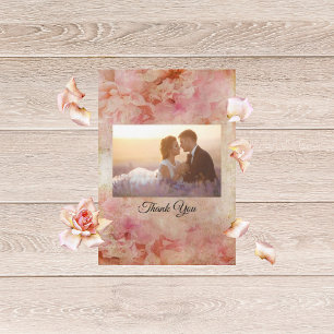 Blushed Floral Vintage Wedding Carte de remercieme
