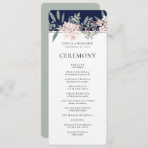 Blushing Garden Wedding Programme de cérémonie de