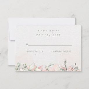 Blushing Rose mariage RSVP Pas de choix de repas