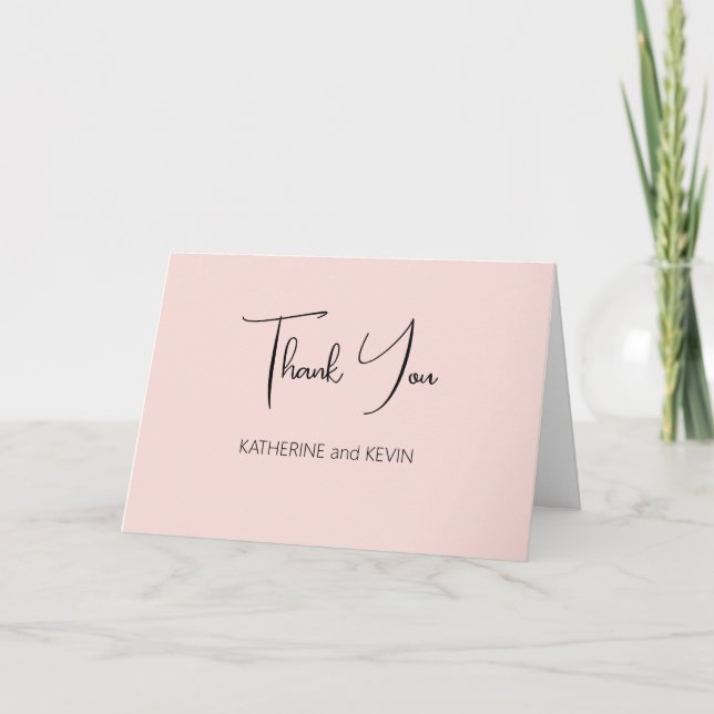 Blusk rose simple Carte de remerciements Mariage (Devant)