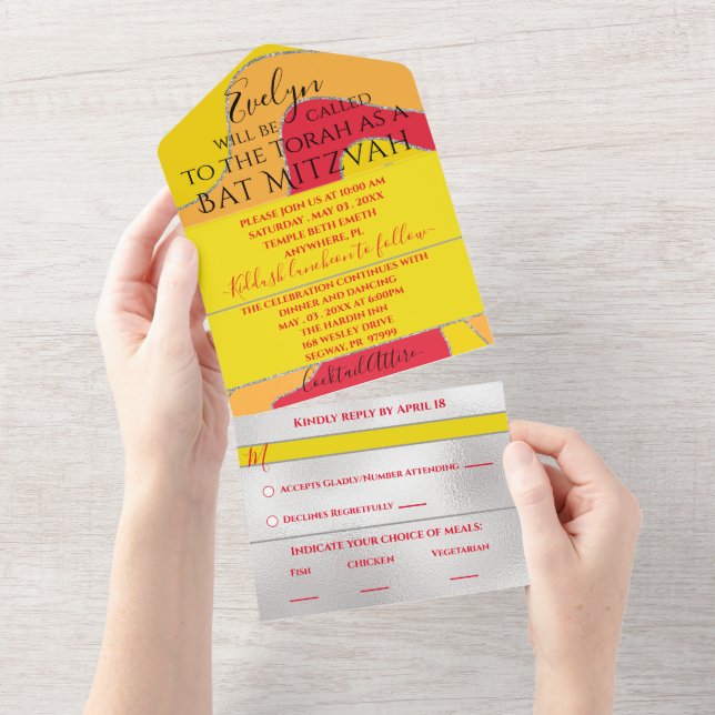 BM Bar Bat mitzvah All One Invitation Parties scin (Déchirure)