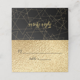 BM Bar et Bat mitzvah Gold Stars Place Cartes