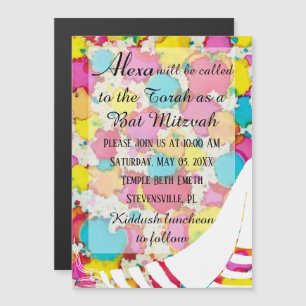 BM Barre ou Bat mitzvah Magnetic Party Invitation 