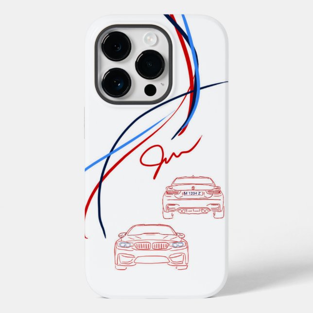 BMW M3/M4 Stripes iPhone 14 Coque (Verso)