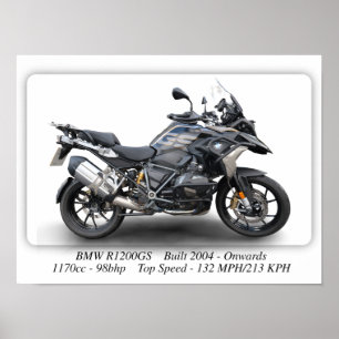 BMW R1200GS Motorcycle - Poster d'impression de ta