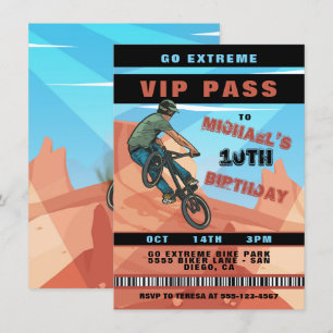 BMX Racing BIke Invitation d'anniversaire