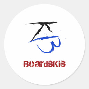 BoardsKis - autocollant d'emblème (blanc)