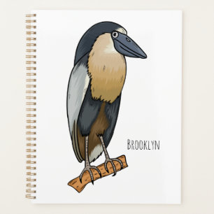 Boat-billed heron bird cartoon