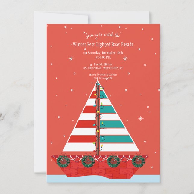 Boat Parade Holiday Invitation (Devant)