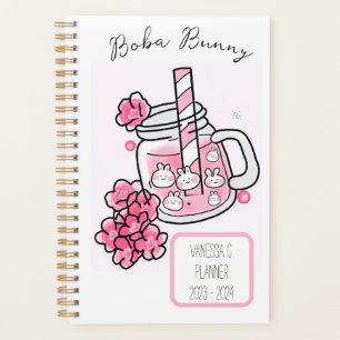Boba Bunny Kawaii et le thé rose mignon