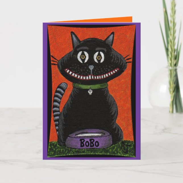 Bobo le chat de Halloween - carte de voeux (2) (Devant)