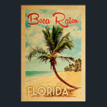 Boca Raton Florida Vintage Palm Tree Beach Poster<br><div class="desc">Boca Raton,  affiche vintage de voyage de plage en Floride.</div>