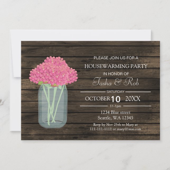 bocage rose floral mât Invitation de chauffage dom (Devant)