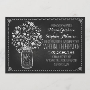bocal de mason floral chalkboard invitations de ma
