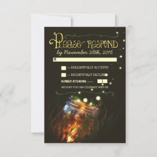 bocal mason lucioles mariage jardin rustique RSVP