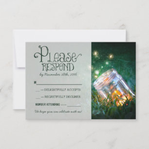 bocal mason lucioles mariage rustique jardin RSVP