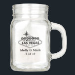 Bocal Mason Marié à Las Vegas Mariage personnalisé Favor<br><div class="desc">Marié à Las Vegas Mariage personnalisé Favor Keepsaké Mason Jar</div>