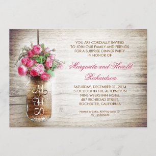 bocal rustique mason mariage invitations anniversa