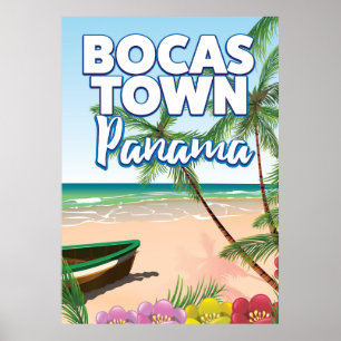 Bocas Town Panama Beach travel poster