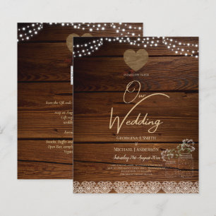 Bocaux de Maçon Rustiques Lumières Dentelle Gypsop