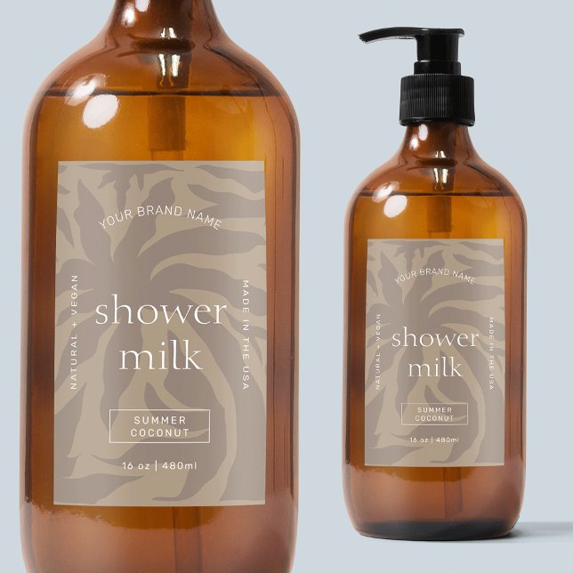 Bocaux Élégant moderne Étiquette imperméable pour le lava (Neutral beige fully customizable waterproof label, great for bath, body and shower products)