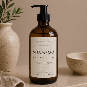 Bocaux Étiquette de branding pour shampoing en lin