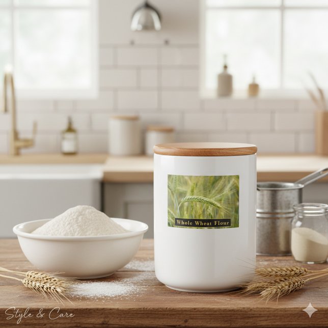 Bocaux Étiquette de farine de blé entier pour le stockage (Whole Wheat Flour Label for Kitchen Storage)