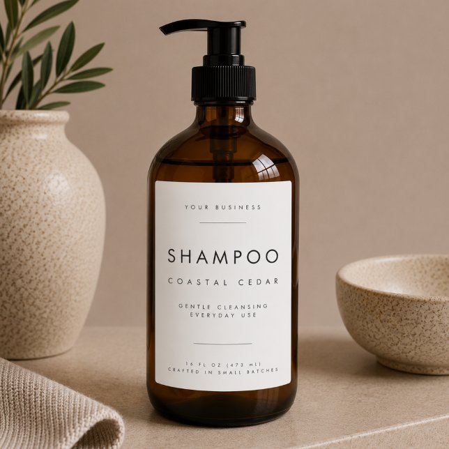 Bocaux Étiquette de marque pour entreprise de shampooing (Créateur téléchargé)