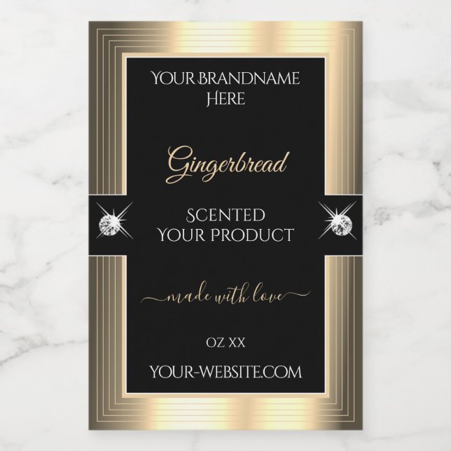 Bocaux Étiquette de produit pour brillants brillants noir (Étiquettes simples)