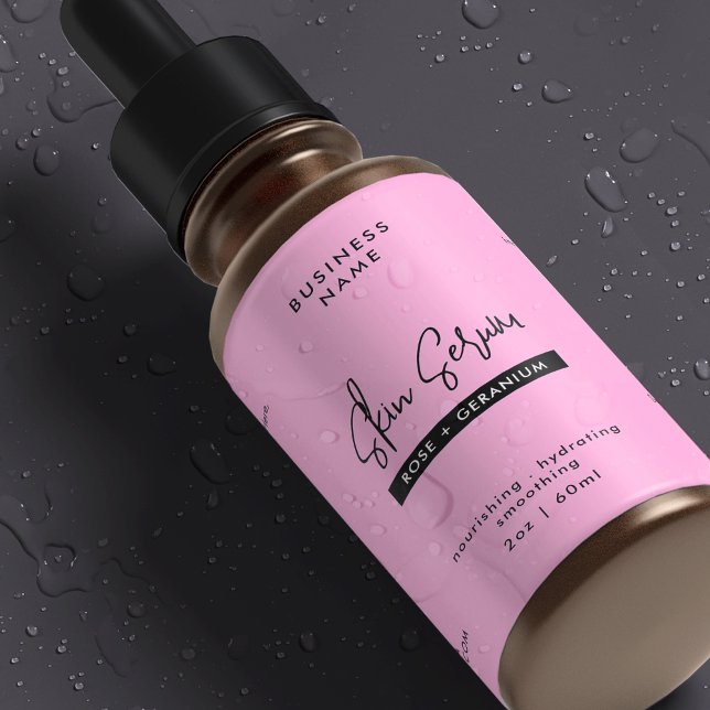 Bocaux Étiquette imperméable tendance rose 2 OZ pour bout (Trendy Feminine Pink 2 OZ Dropper Bottle Waterproof Label *verify size to ensure a good fit")