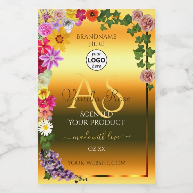 Bocaux Logo de monogramme pour étiquette de produit avec  (Étiquettes simples)