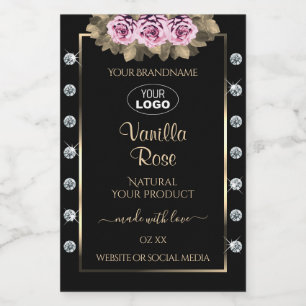 Bocaux Logo Diamants Rose Étiquette pour emballage de pro