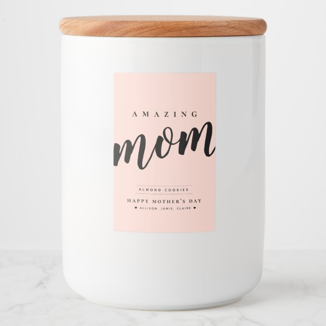 Bocaux Simple moderne Jar/Conteneur Étiquette pour maman (Devant)