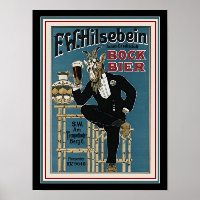 Bock Beer Ad Poster 12 x 16 (Devant)