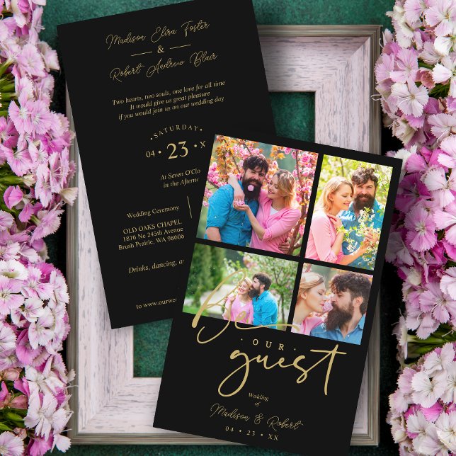 Boda de Collage Budget Black tendance 4 Fotos (Créateur téléchargé)