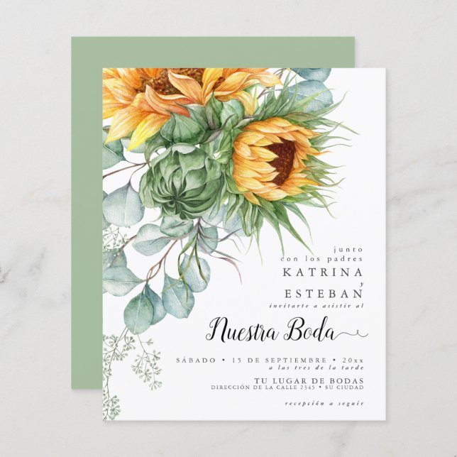 Boda de girasoles de otoño económica pero hermosa (Devant / Derrière)