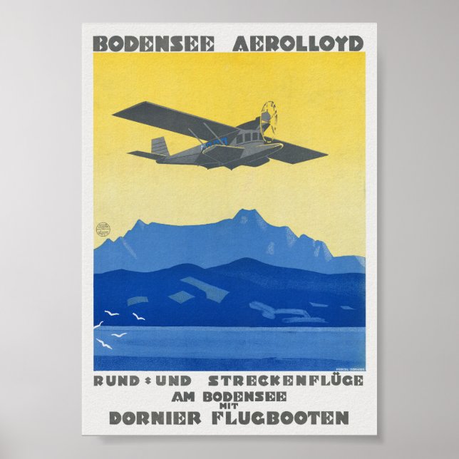 Bodensee Aerolloyd affiche vintage 1925 (Devant)