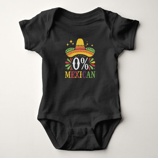 Body 0% Mexicain Zéro Pour Cent Drôle Cinco De Mayo (Devant)