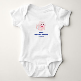 Body "100% Organic Trouble" Funny Watercolor Baby Bodys