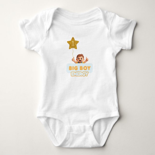 Body 1 Year Big Boy Energy Baby One‑Piece (Devant)