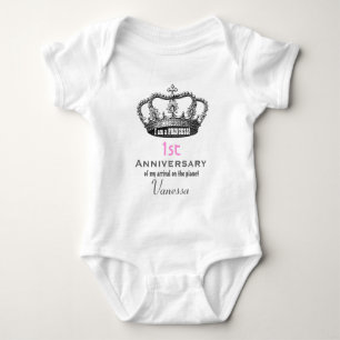 Body 1er Anniversaire Anniversaire Funny Princess Crown