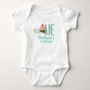 Body 1er anniversaire Cupcake and Whisk Shirts pour béb