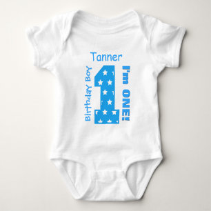 Body 1er anniversaire garçon STARS 1 an Nom personnalis
